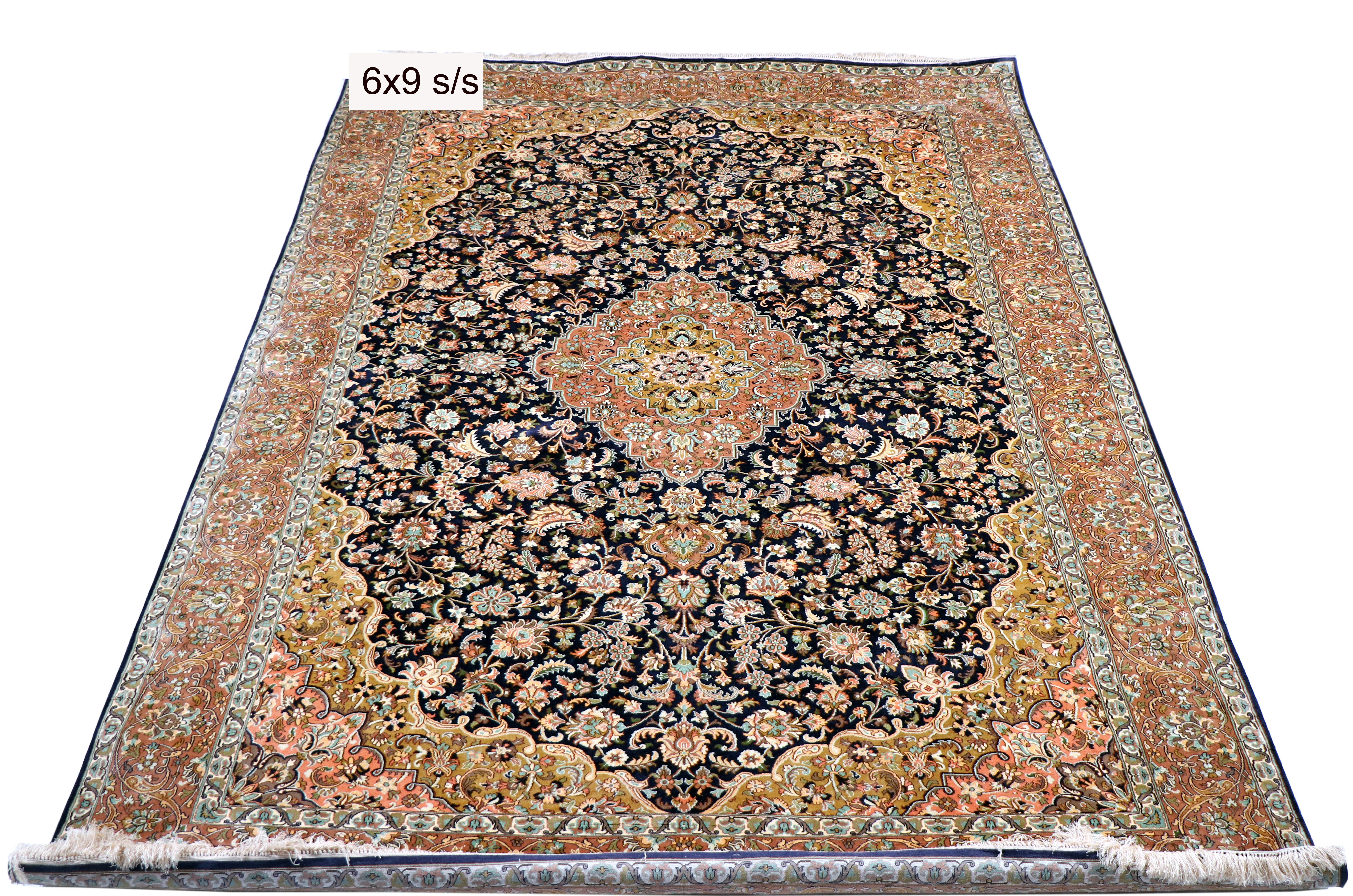 SILK ON SILK HAND KNOTTED CARPET