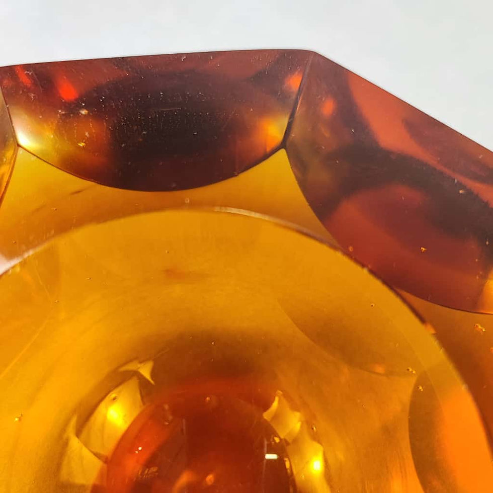 Thumbnail: 1960s Amber-Colored Murano Sommerso Glass Ashtray