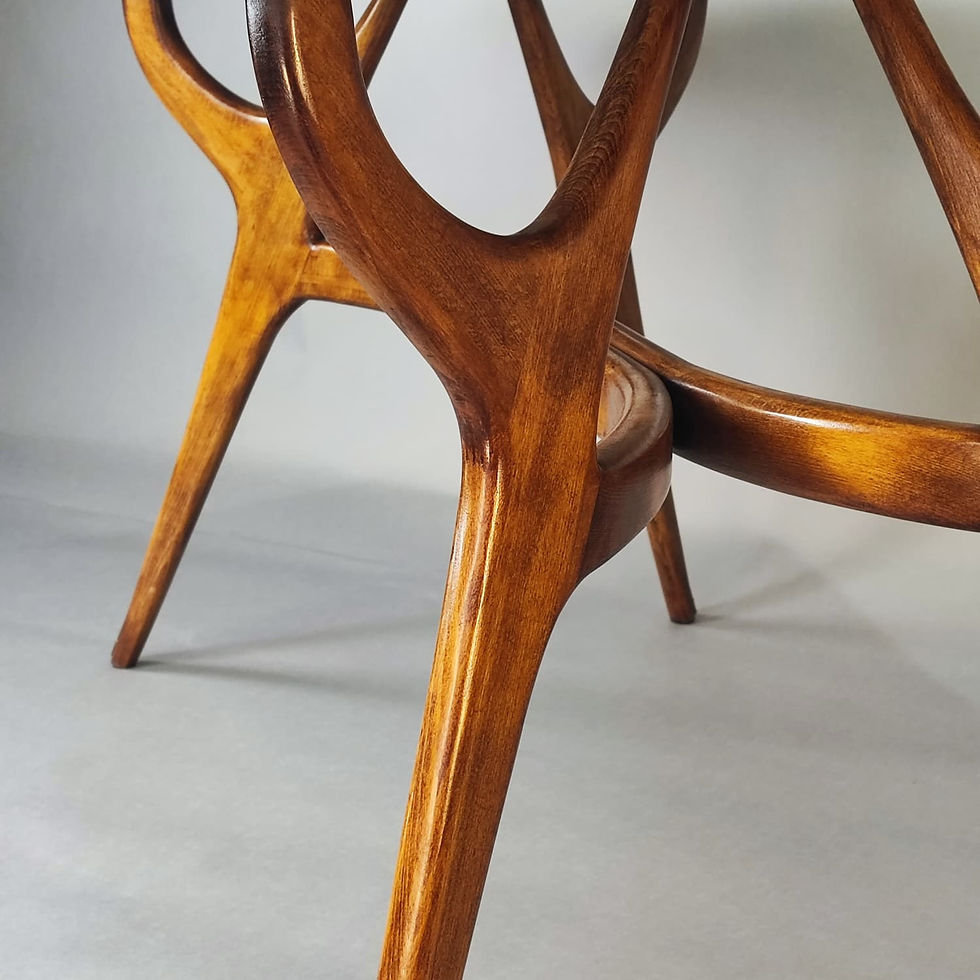 Thumbnail: Tavolo in stile Ico Parisi con piano in marmo ovale design '50