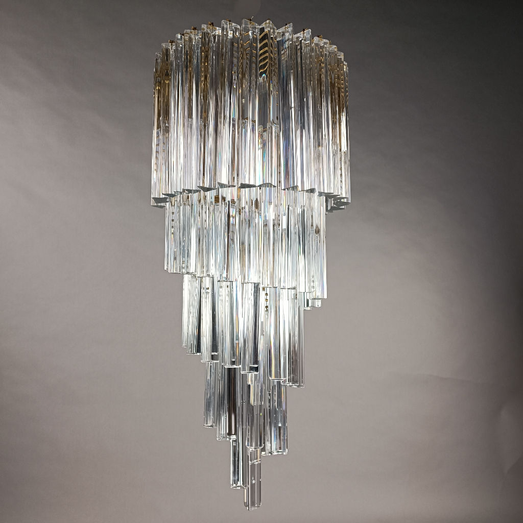 Lampadario "Trilobo" a Spirale di Venini design anni 60
