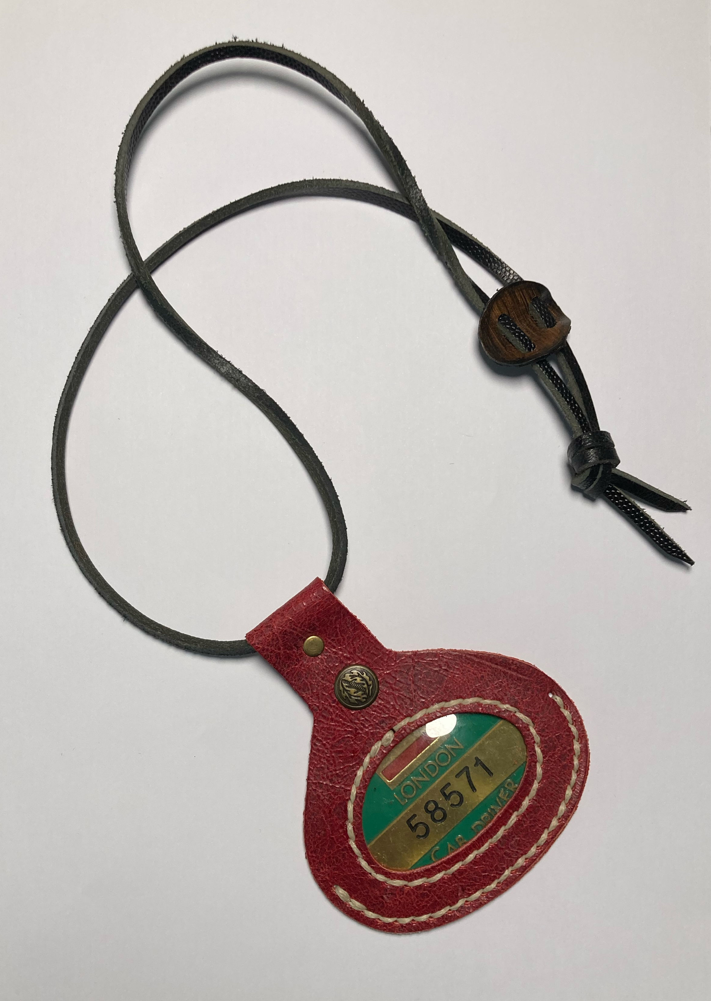 Cab Driver Premium Badge Holder Rustic Rosé and Leather Adjustable Lanyard