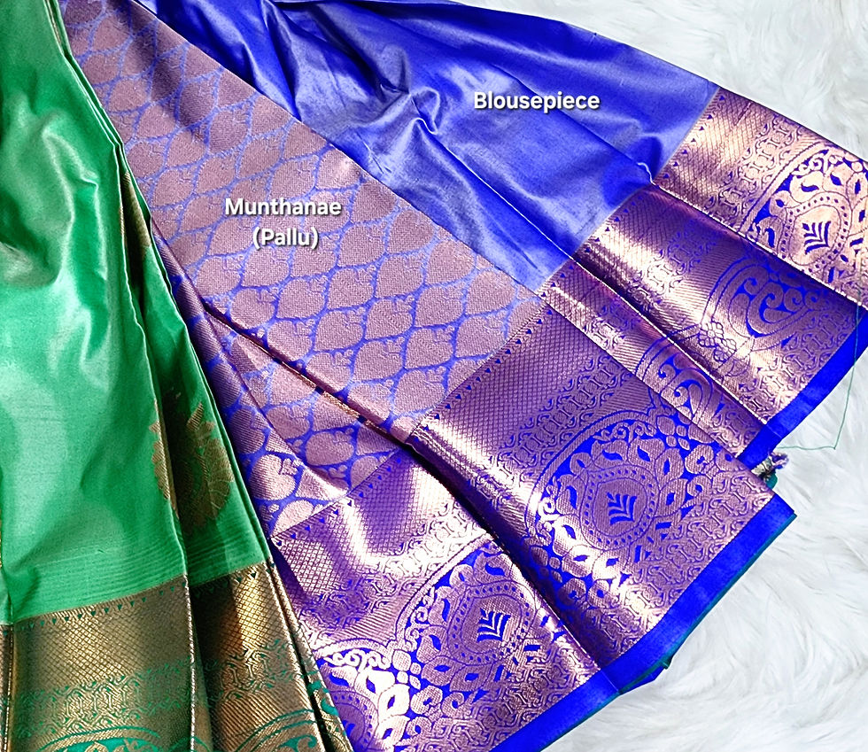 Thumbnail: Copper Zari Dual-tone Soft Silk Saree 