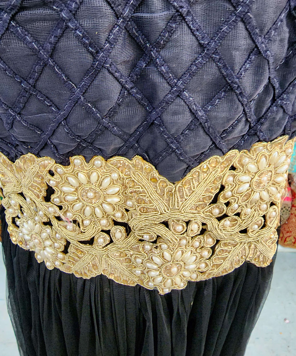 Thumbnail: Net chuddi set with pearlwork 