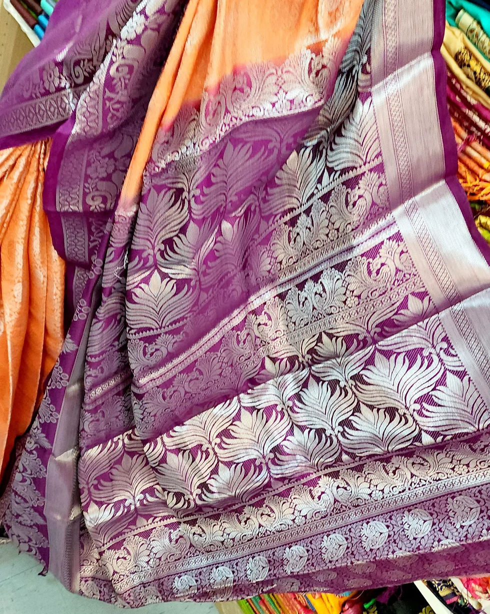 Thumbnail: Soft Saree with Silver Zari