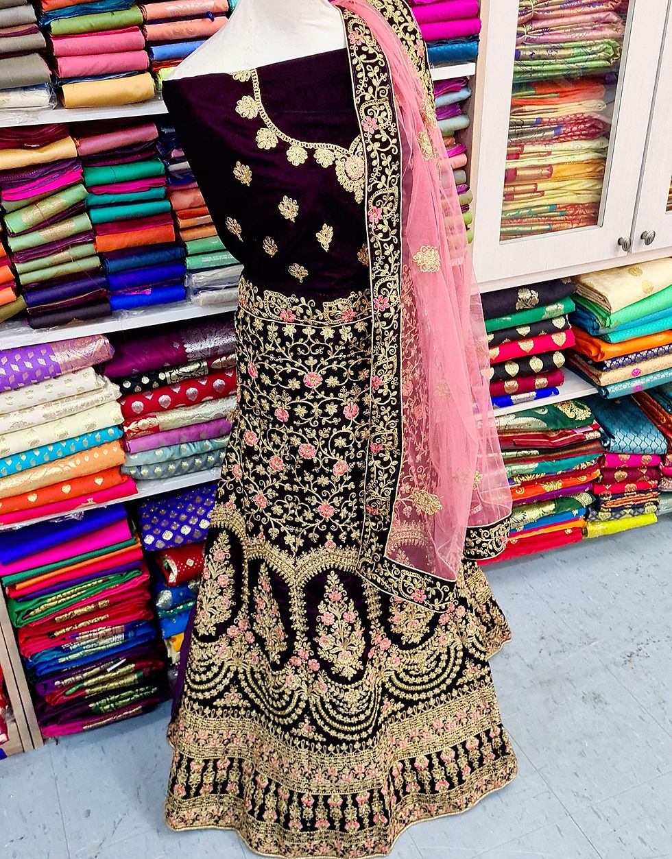 Thumbnail: Bridal Velvet Lehenga