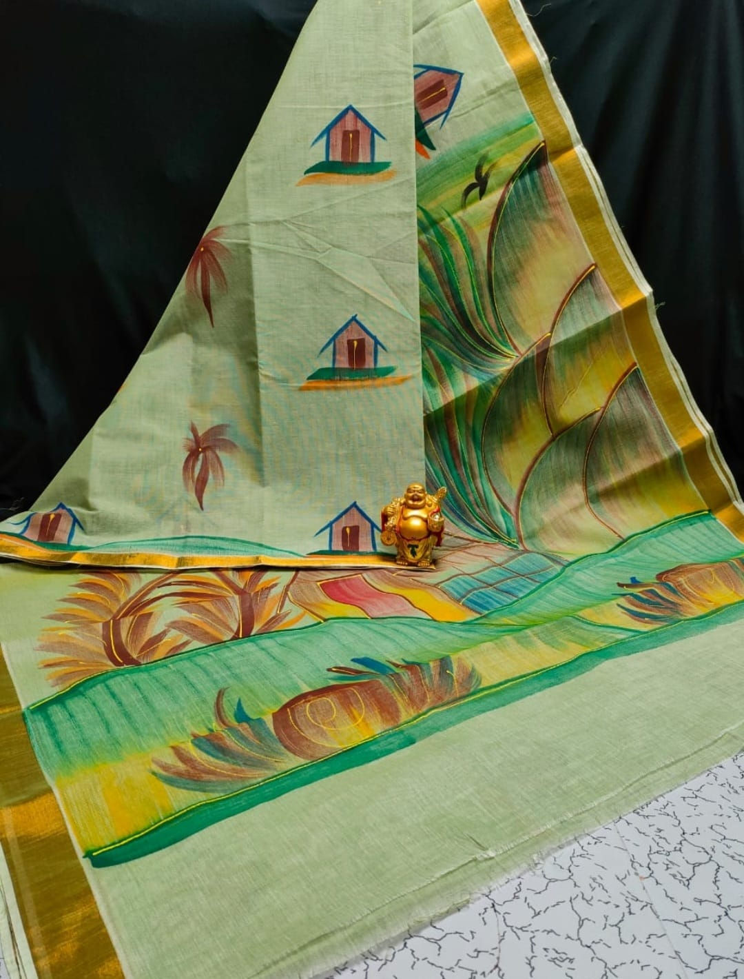 Hand Painted Kerala Saree