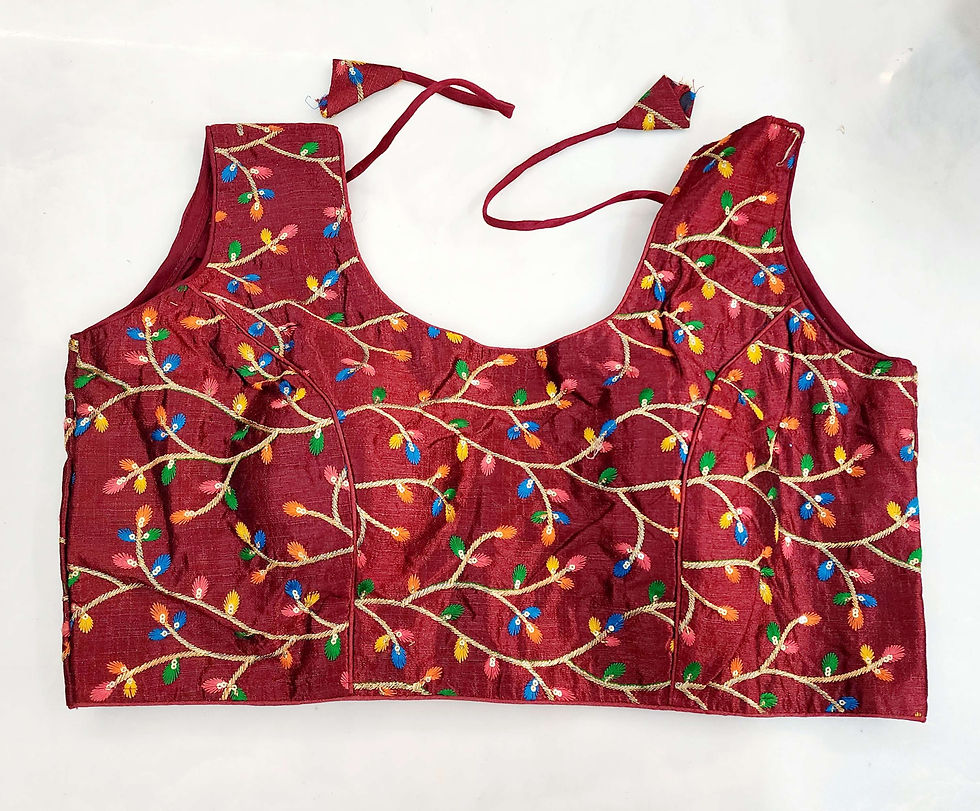 Thumbnail: Multi-Colour Threadwork Plus-size Blouse 