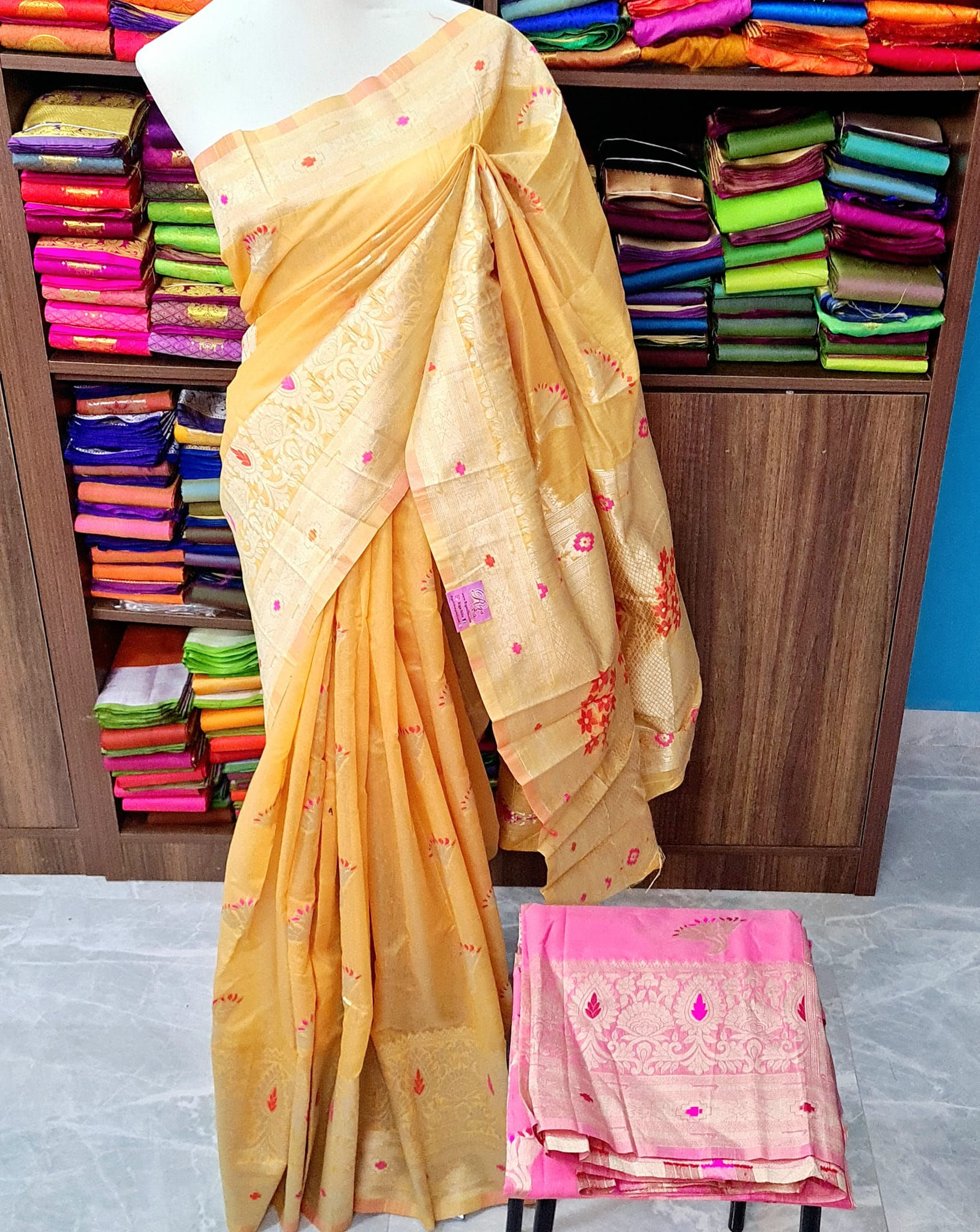 Soft Cotton with Multi-colour Zari