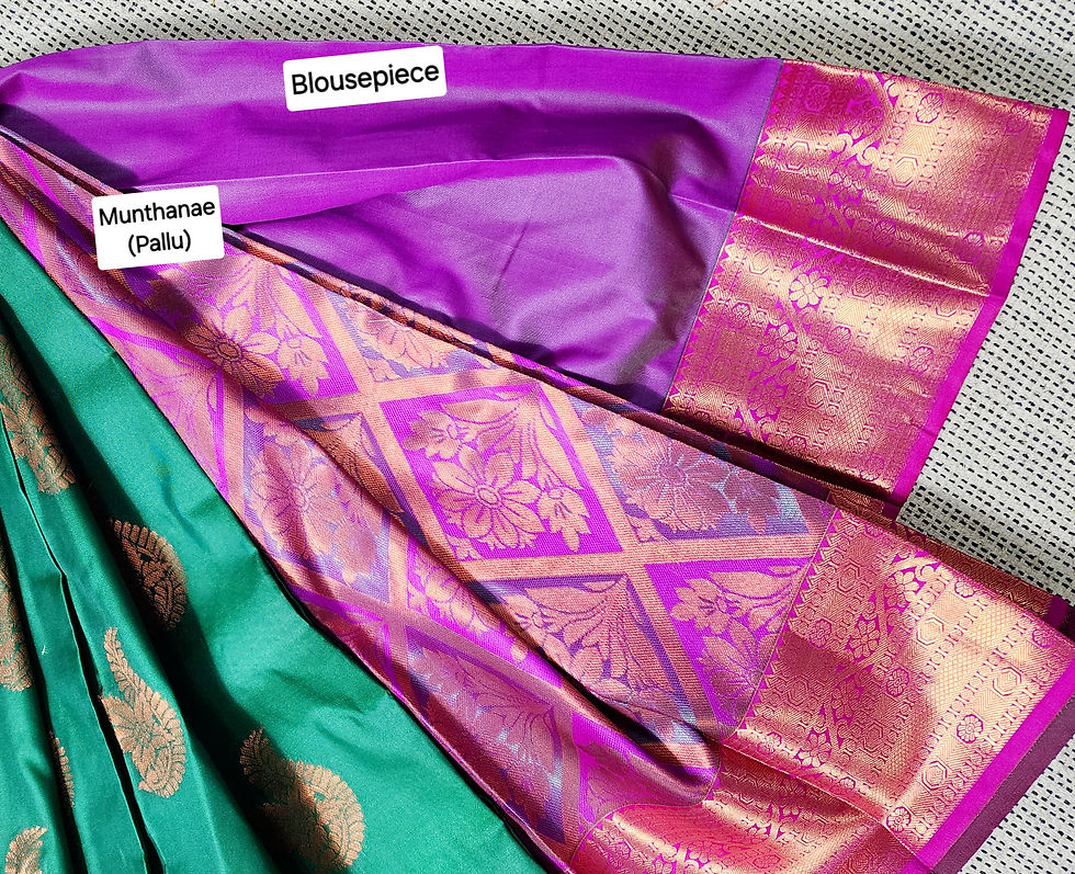 Thumbnail: Floral design CopperZari Soft Silk Saree 