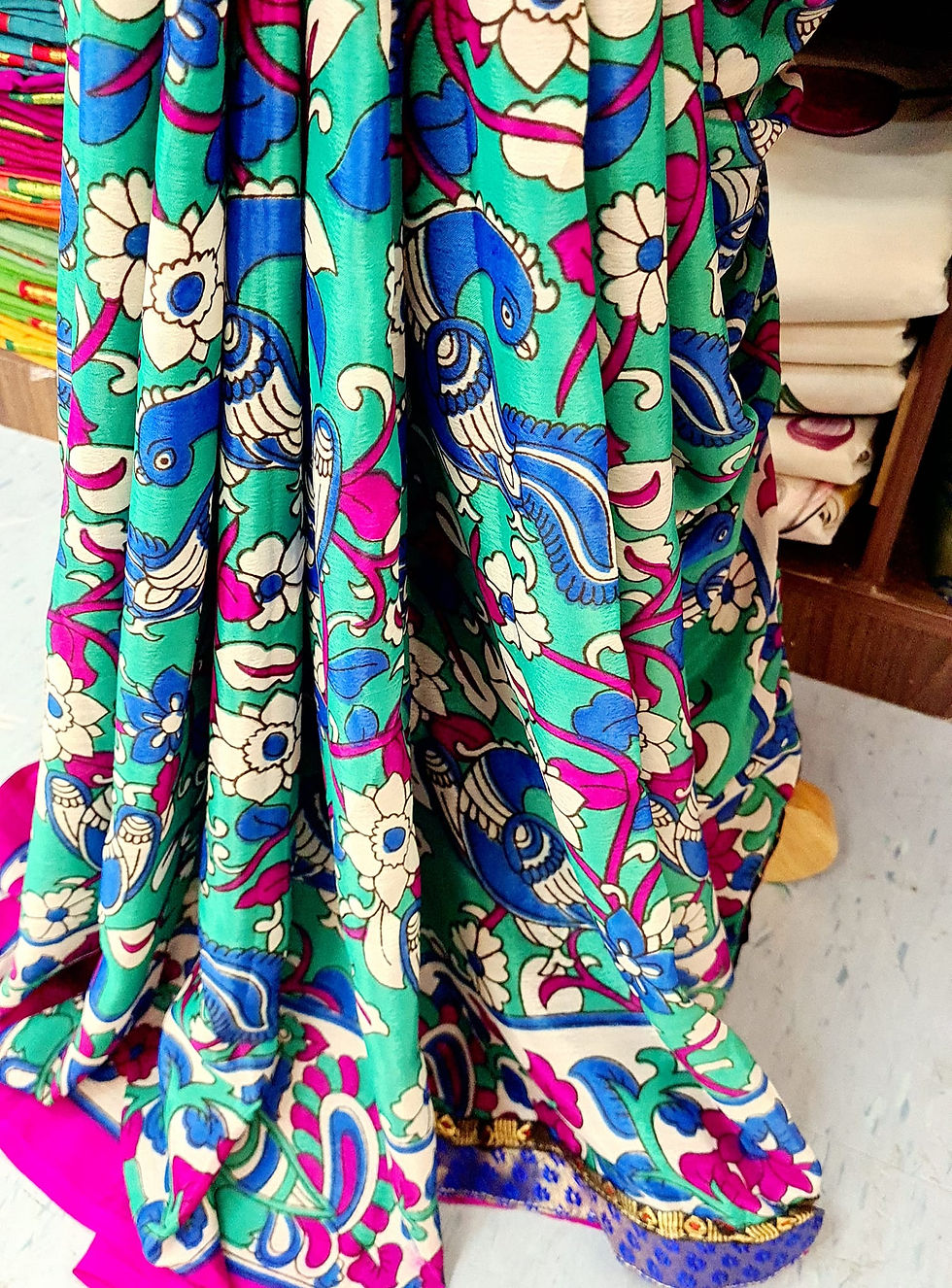 Thumbnail: Printed Crepe Chiffon Saree