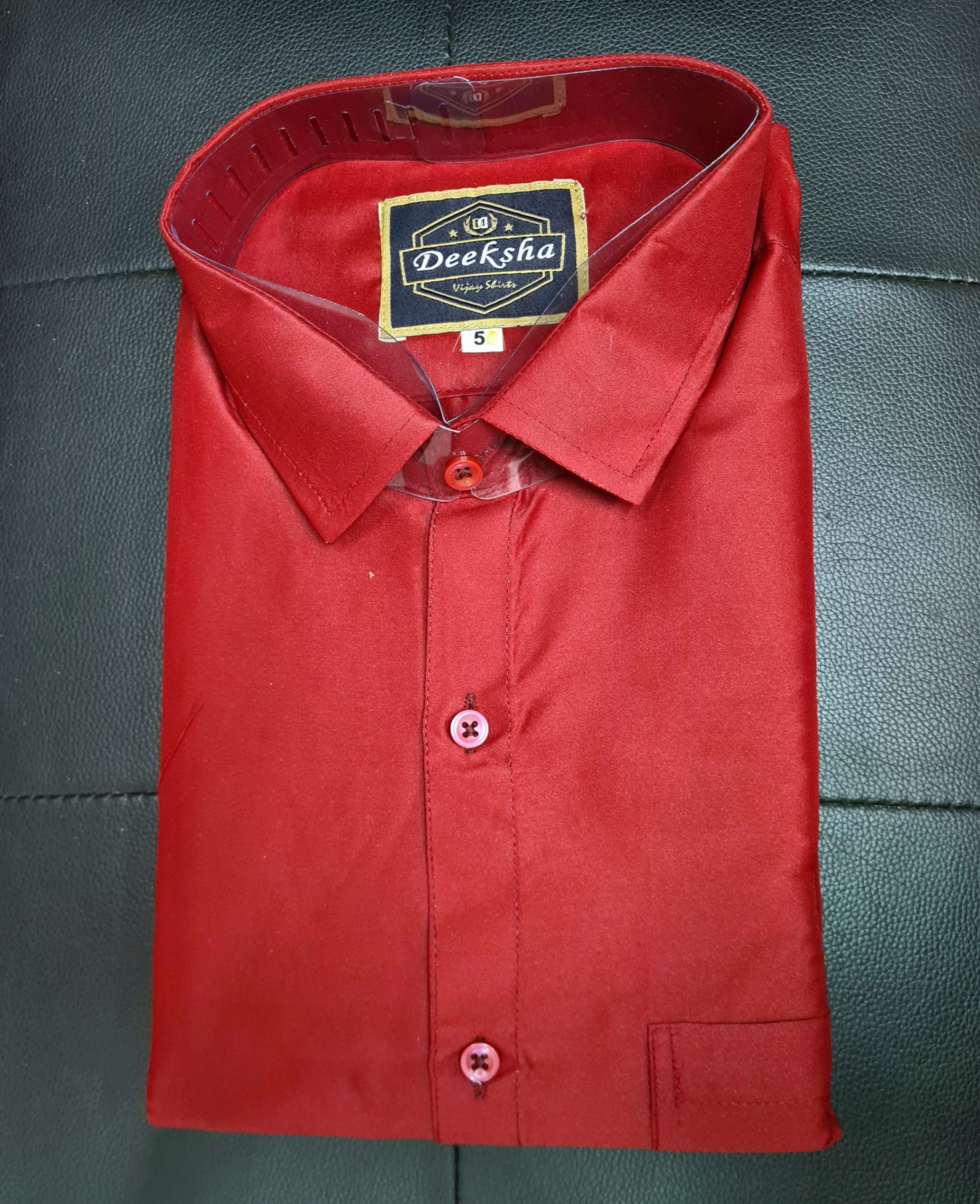 Plain Soft Silk Short Sleeve Shirt