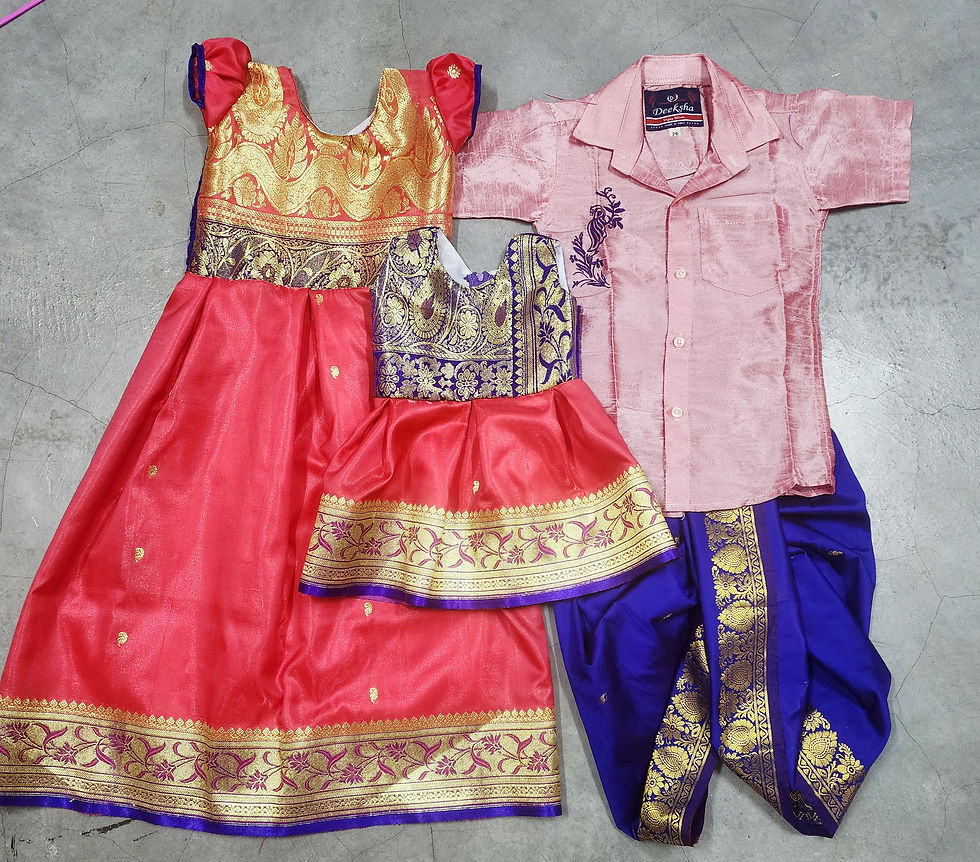 Thumbnail: Banarasi Satin-Silk Puff Sleeve Dress 