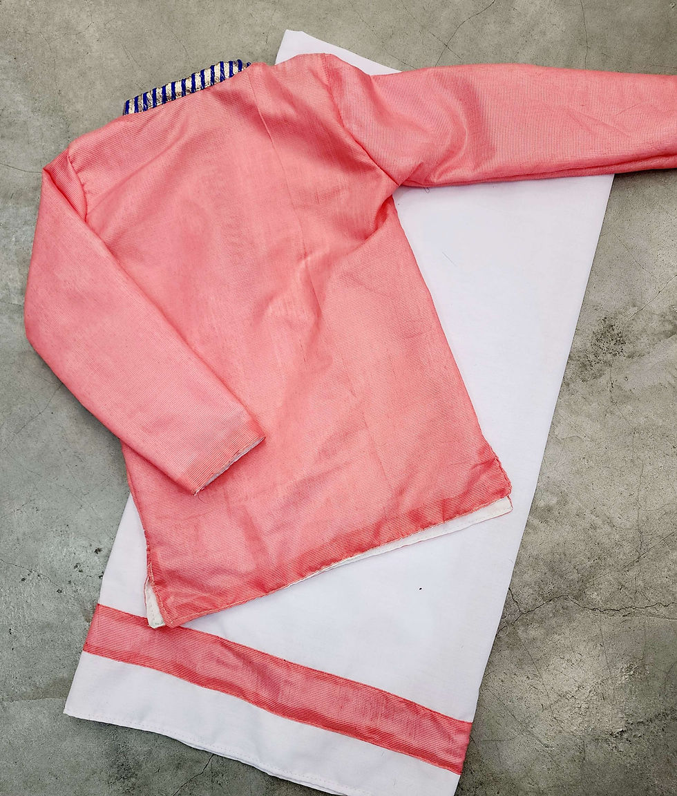 Thumbnail: Soft Cotton Kurta w Velcro Veshti