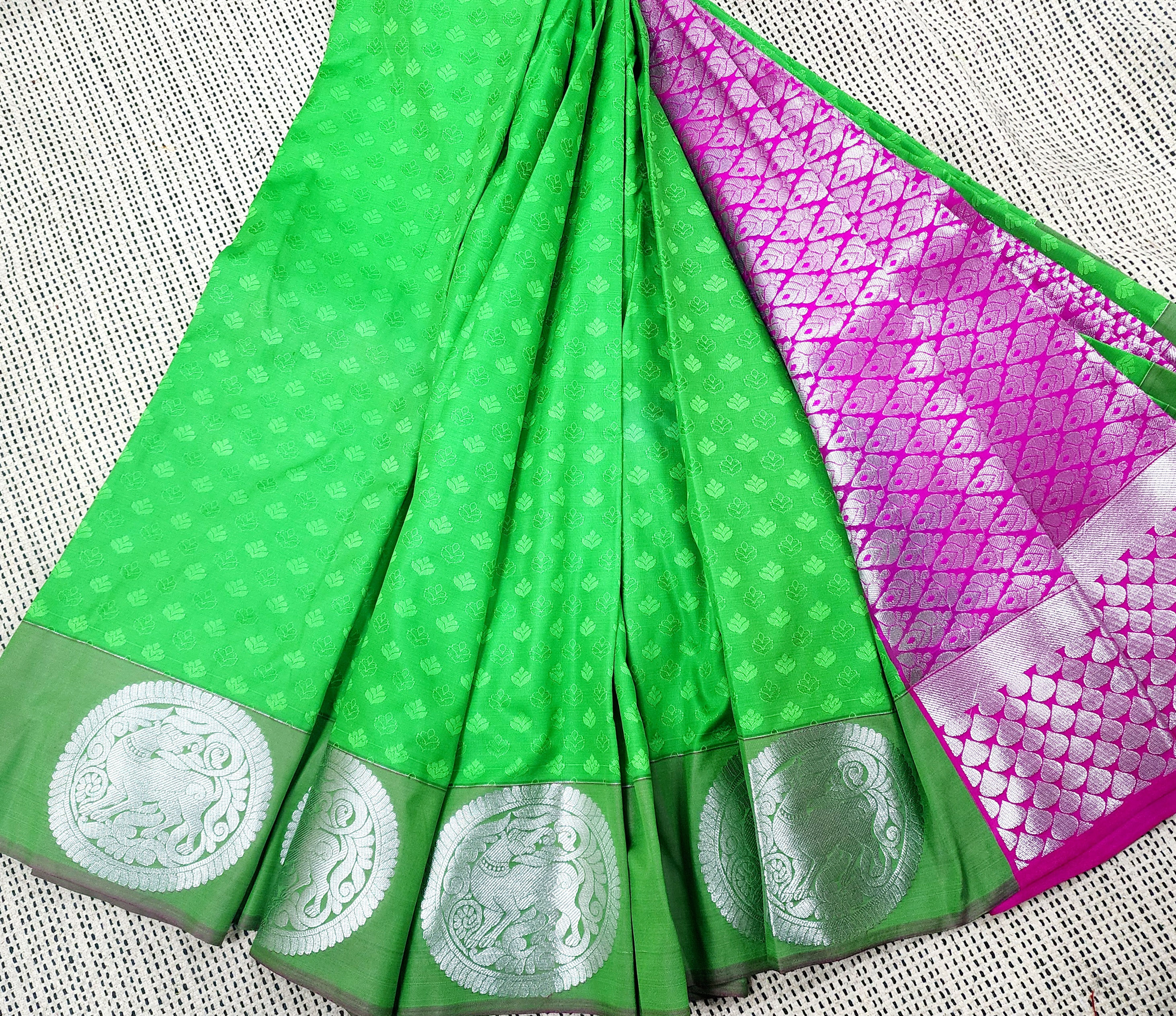 Silver Zari Soft Silk Saree