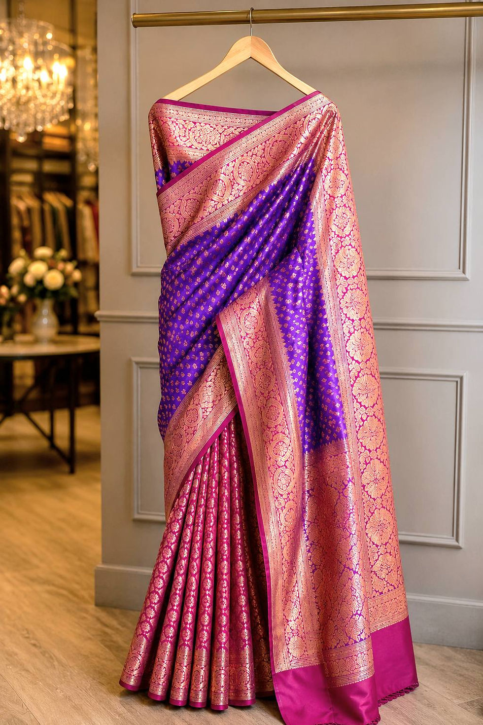 Thumbnail: Copper Zari Katan-Silk Saree