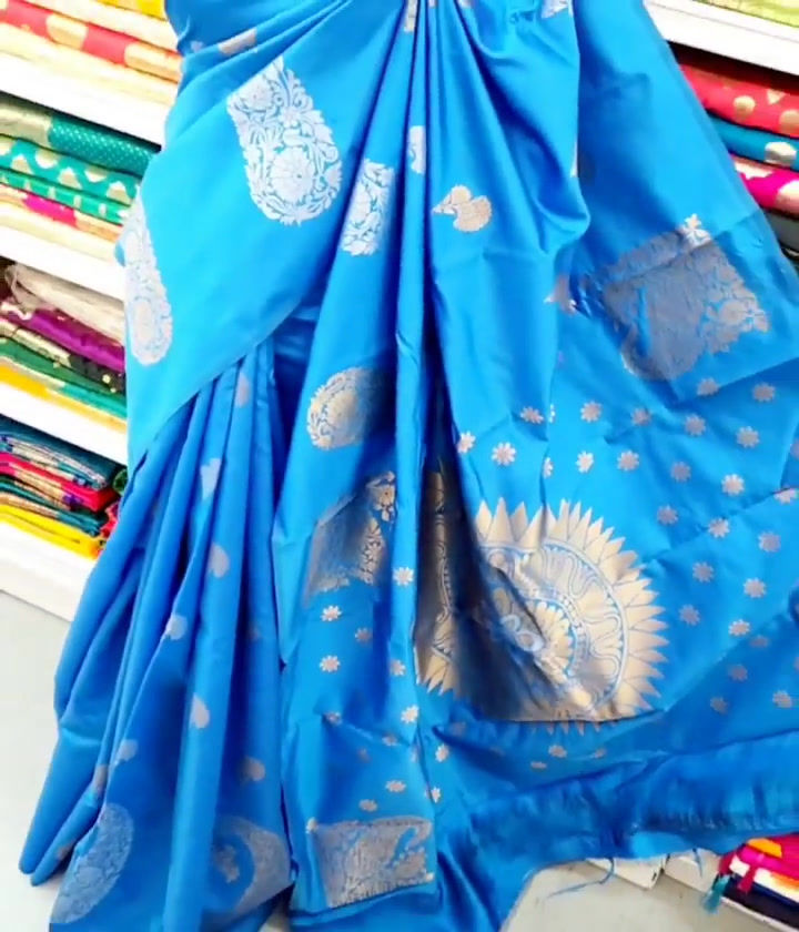 Thumbnail: Silver and Gold Soft Pattu Saree