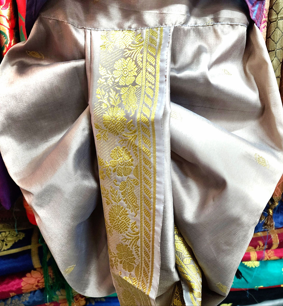 Thumbnail: Dual-tone Soft Silk Dhoti pants Set