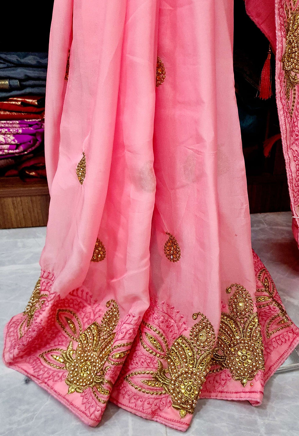 Thumbnail: PearlWork Chiffon Saree