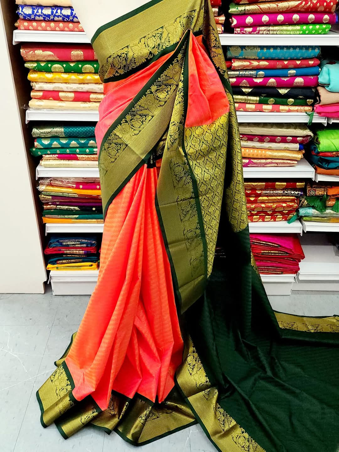 Floral Border Semi-Silk Saree