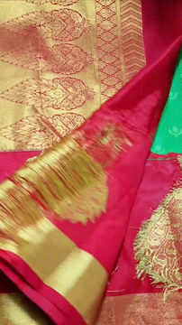 Thumbnail: While Border Peacock Design Soft Pattu Saree 