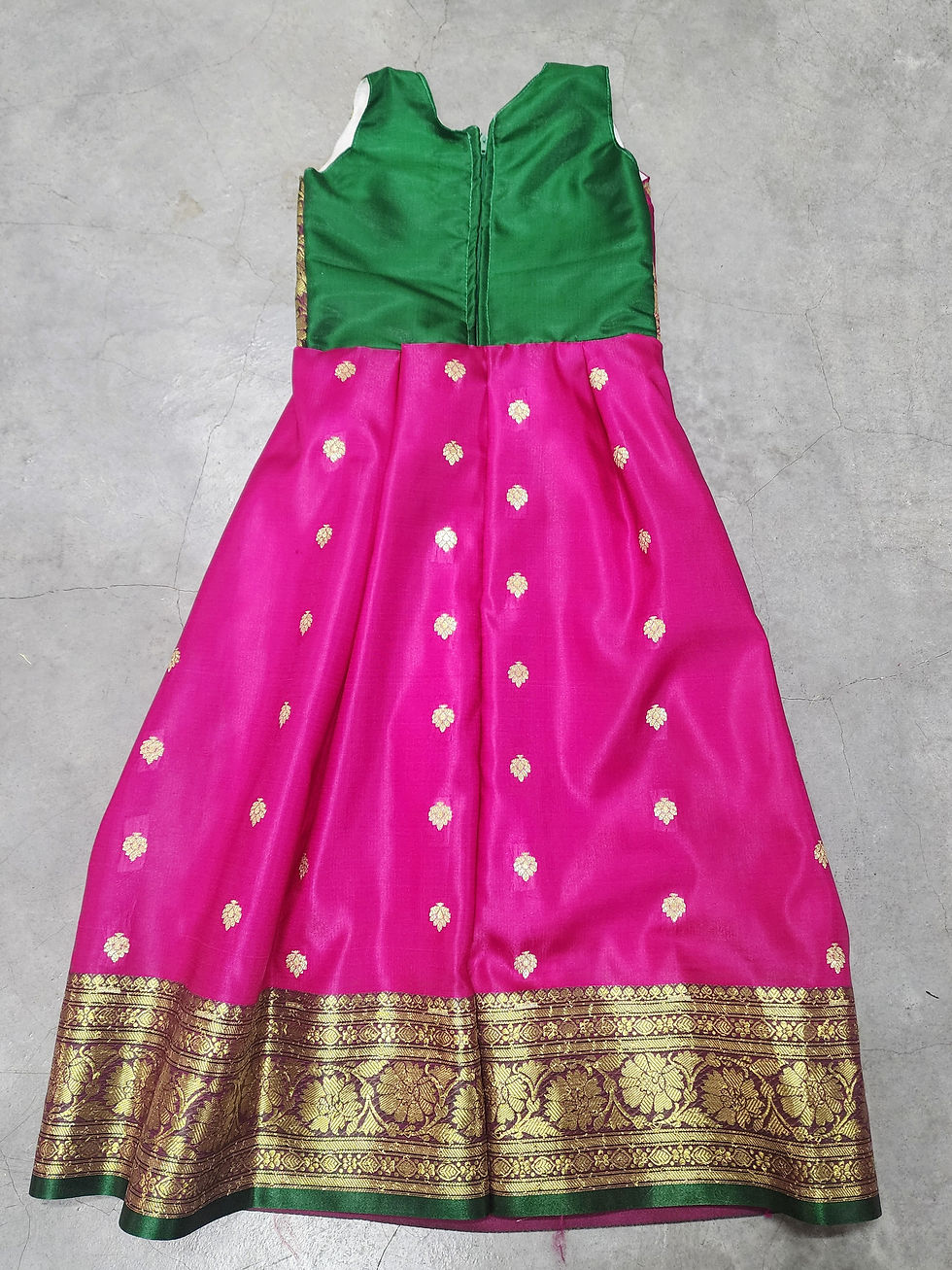 Thumbnail: Banarasi Satin-Silk Sleeveless Dress 