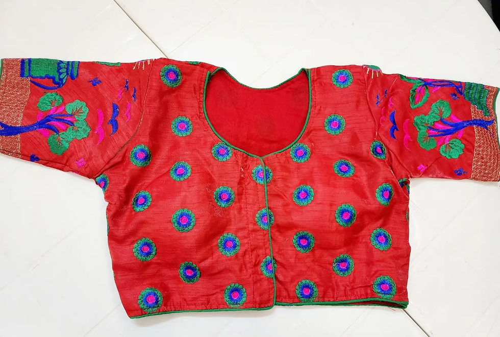 Thumbnail: Embroidered High Neck Blouse