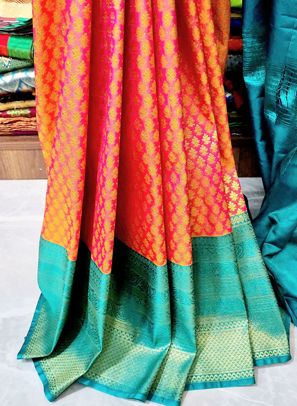 Thumbnail: All-Over Zari Semi-Kanchi Silk Saree