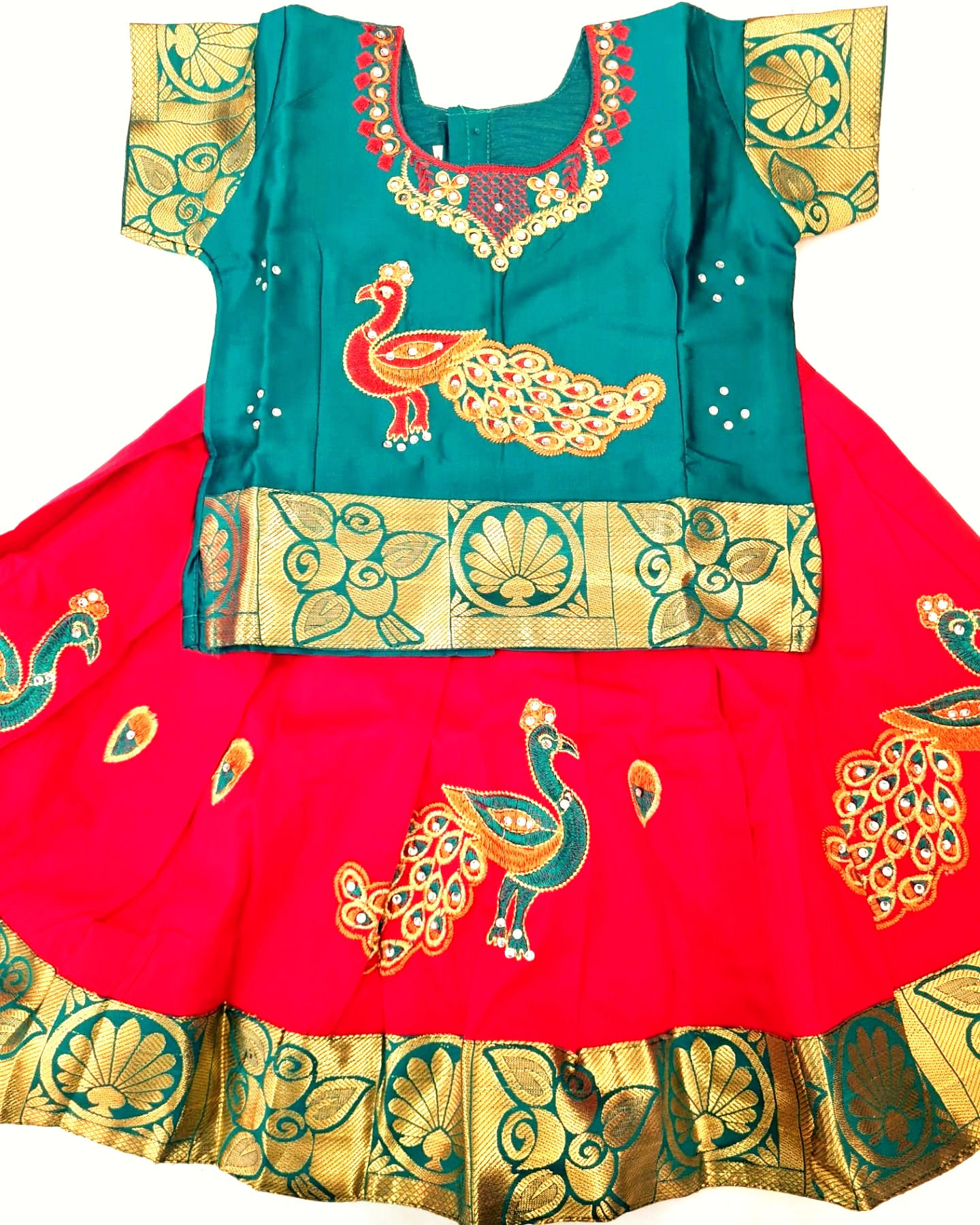 Soft Pattu Pavadai Set with Stonework