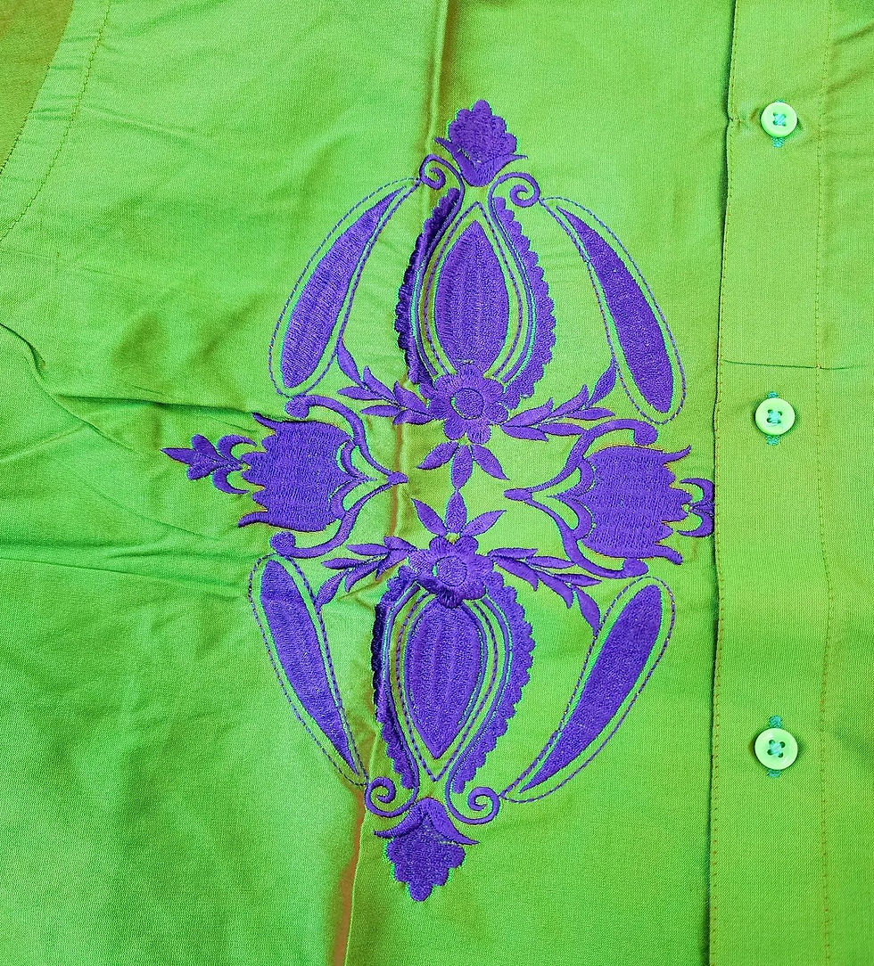 Thumbnail: Soft Silk Short Sleeve Embroidered Shirts