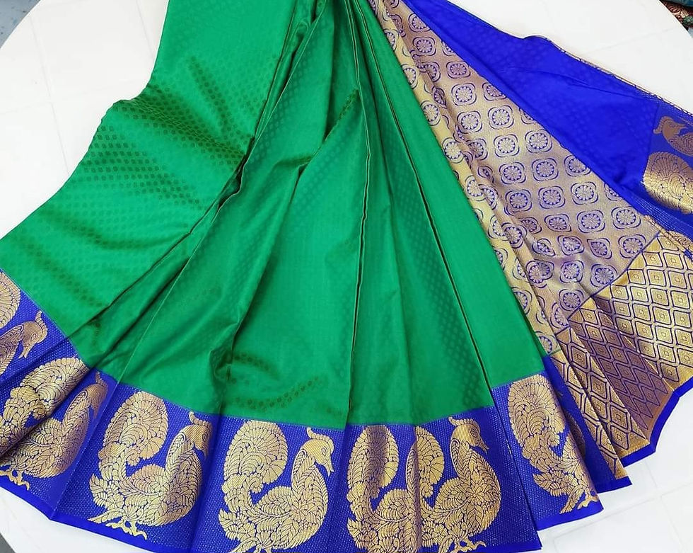Thumbnail: Peacock Border Soft Pattu Saree