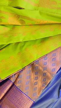 Thumbnail: CopperZari Dual-tone Soft Silk Saree 