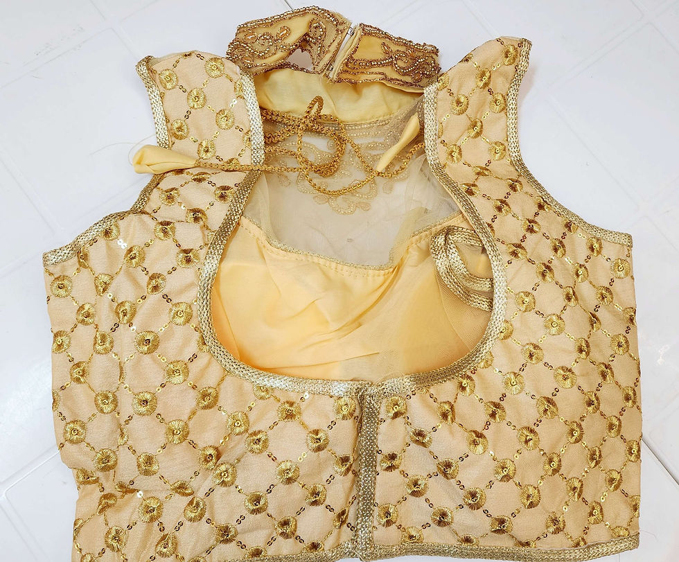 Thumbnail: High Neck Beadwork Blouse
