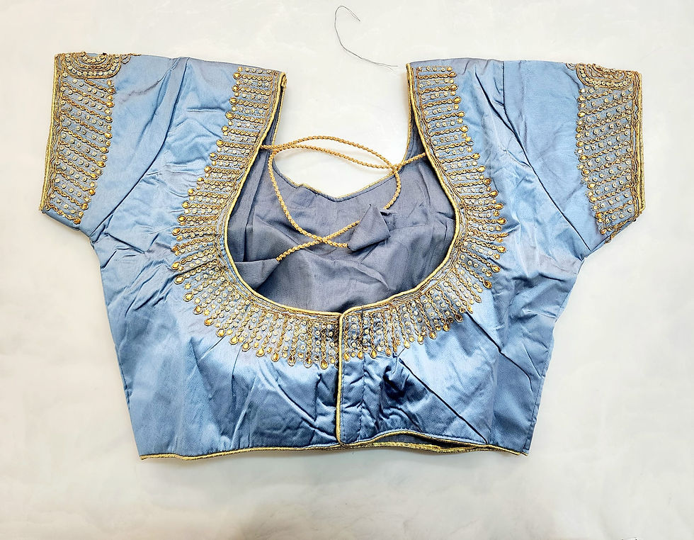 Thumbnail: Satin Blouse with Stonework