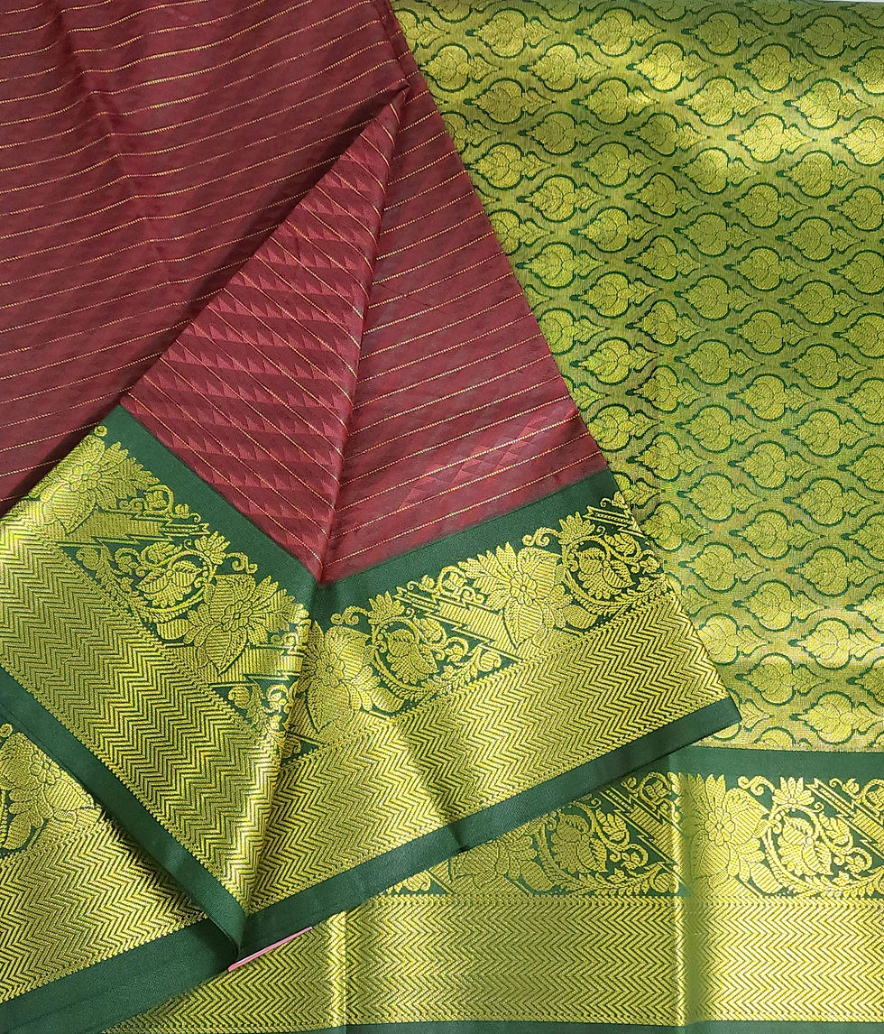 Thumbnail: Floral Border Semi-Silk Saree