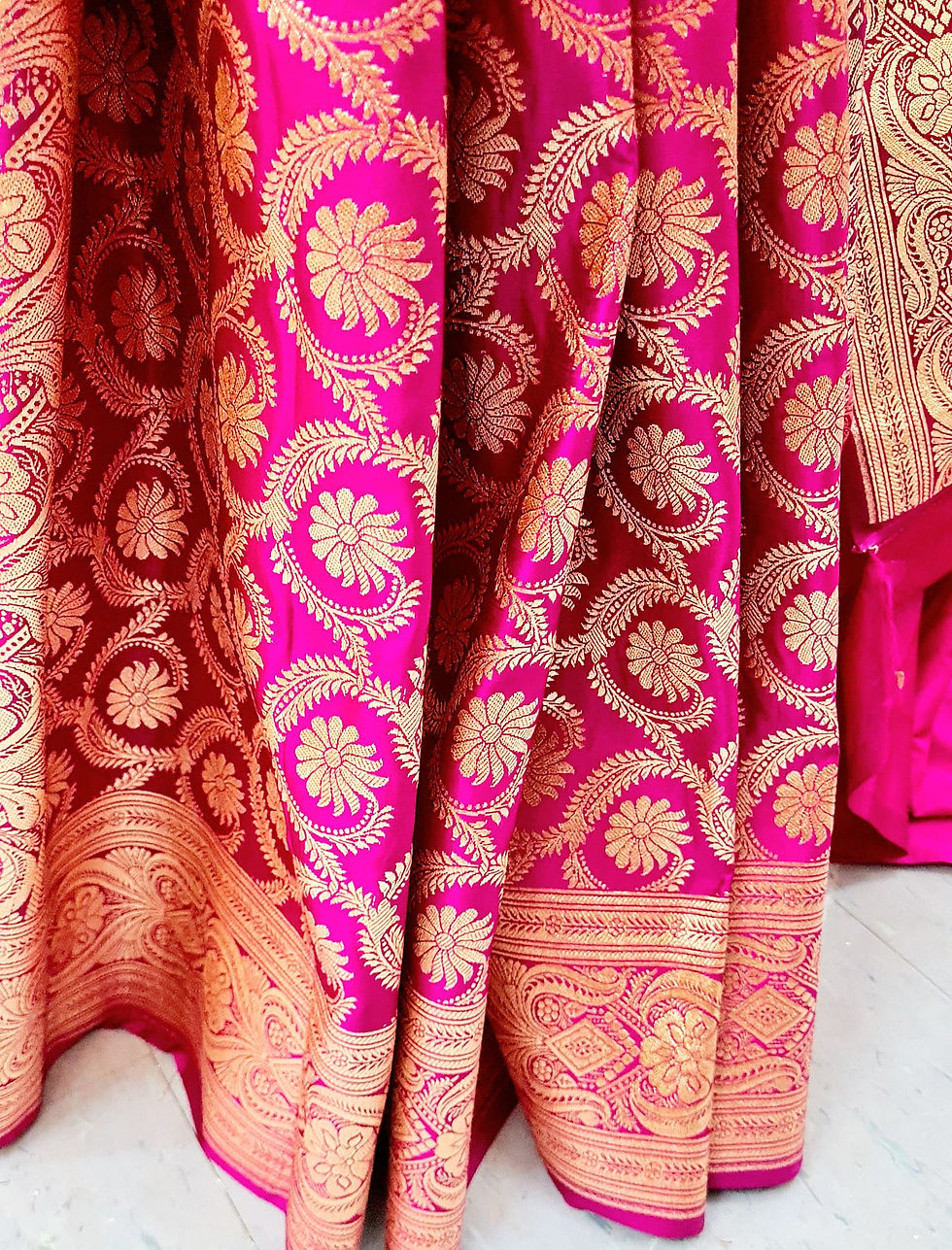 Thumbnail: Copper Zari Katan-Silk Saree