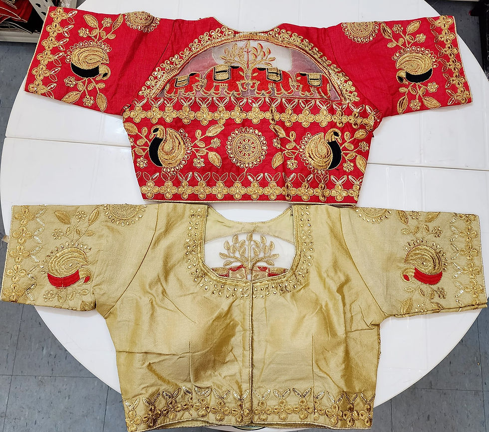 Thumbnail: Back Net Elephant Design Blouse
