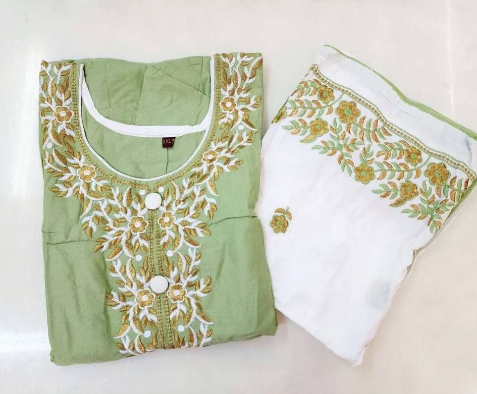 Thumbnail: Soft Rayon-Embroidered 3pc plazzo suit