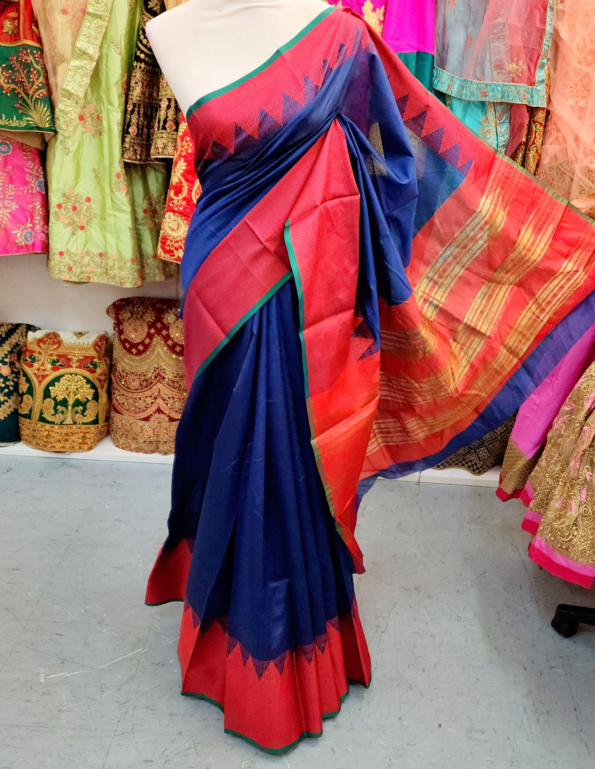 Plain Soft Blend Saree