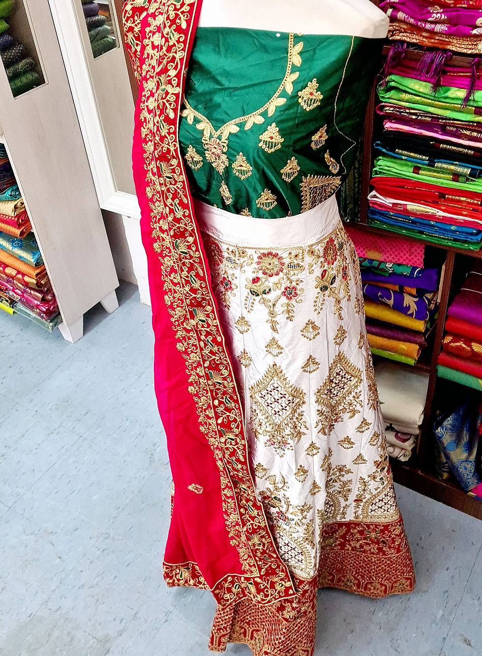 Thumbnail: Full Embroidery Work Bridal Lehenga