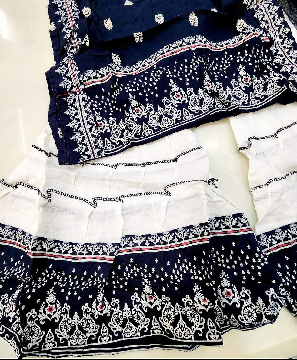 Thumbnail: Soft Cotton Sharara Set w Beadwork 