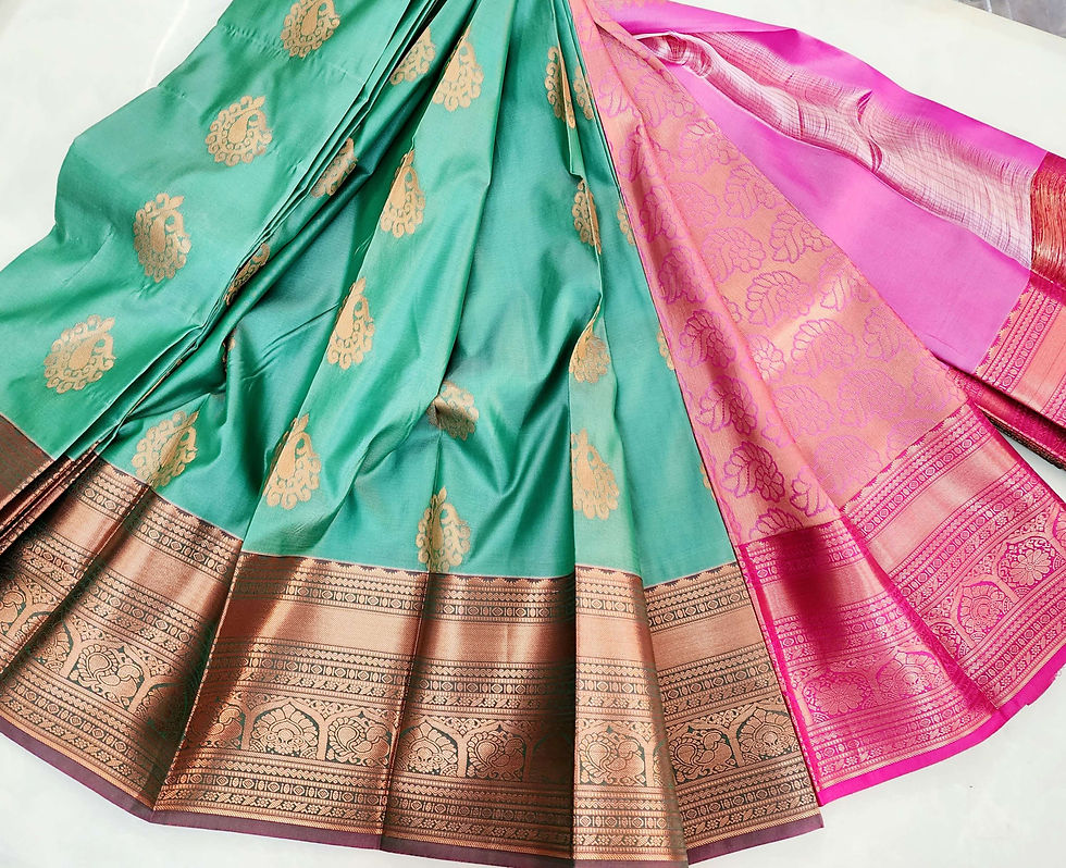 Thumbnail: Dual-tone Copper Zari Soft Silk