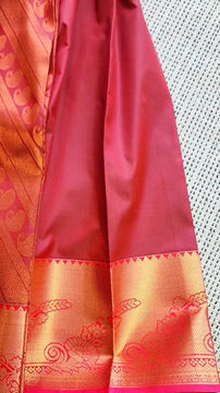 Thumbnail: Dual-tone CopperZari Soft Silk Saree