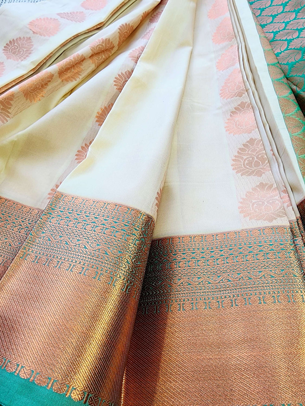 Thumbnail: CopperZari Dual-tone Soft Silk Saree 
