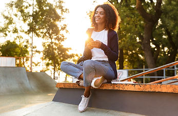 Girl sitting outside