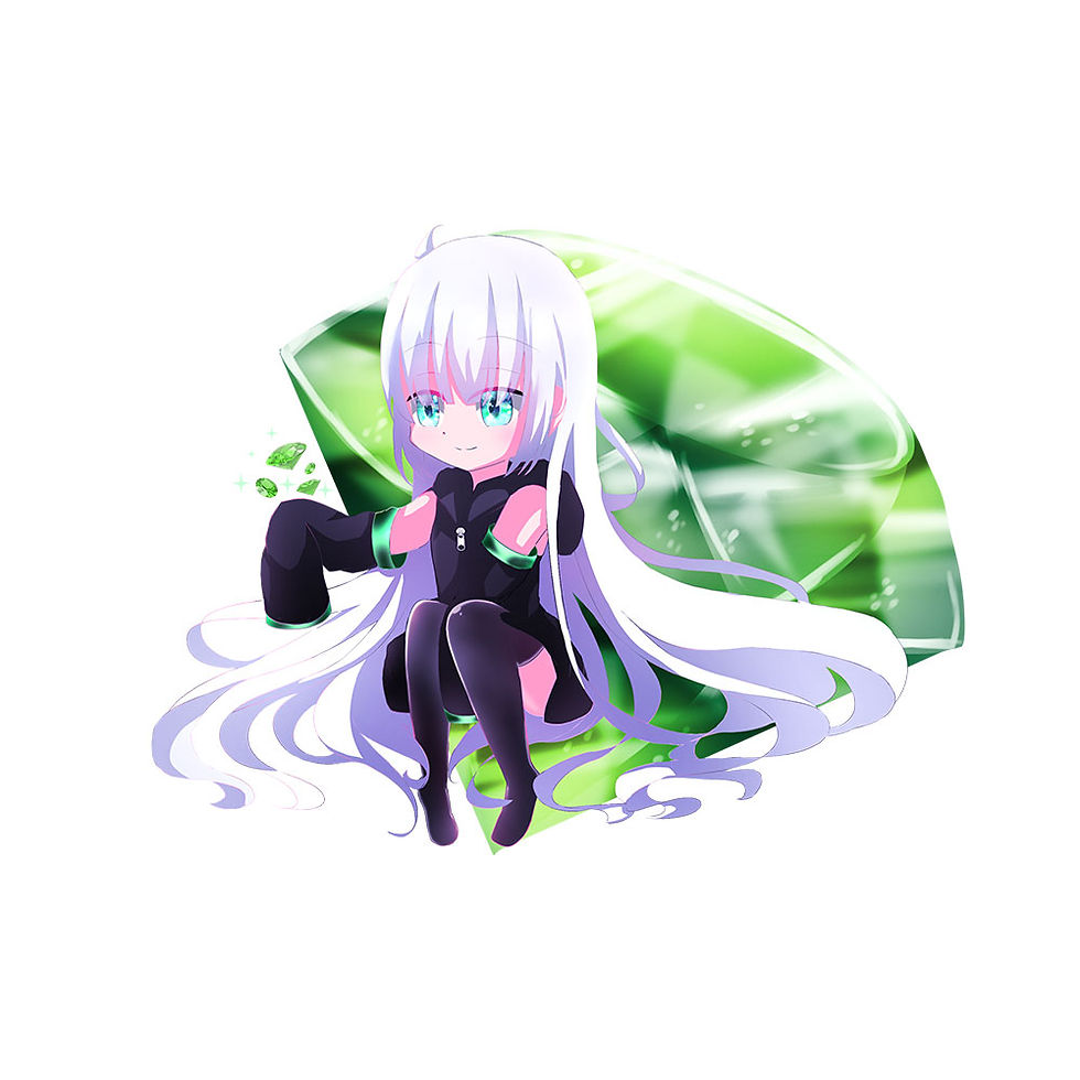 サムネイル： 【宝石擬人化】エメラルド　【表情差分4点】