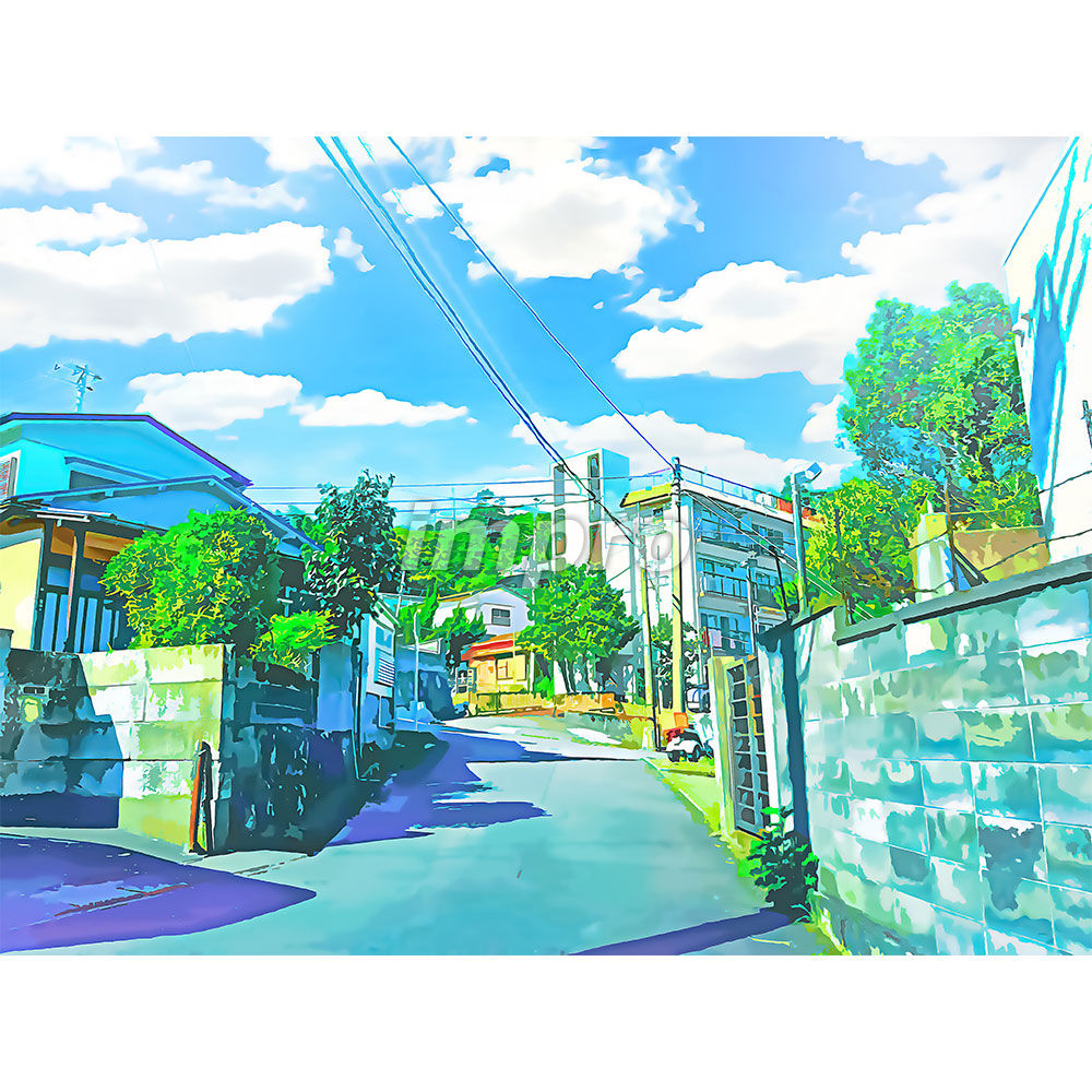 住宅街と通学路