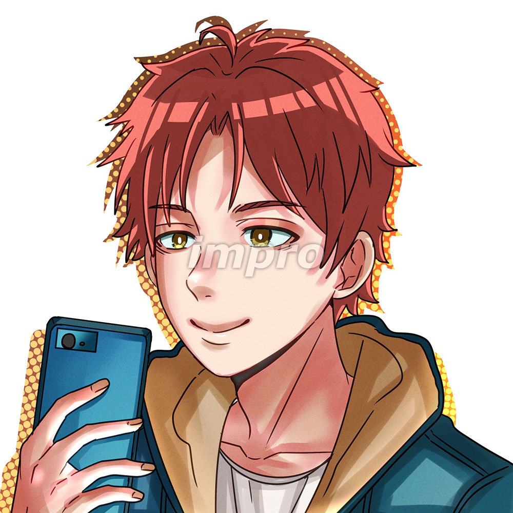 スマホを見る男子イラスト 無料 有料 ゲーム素材impro