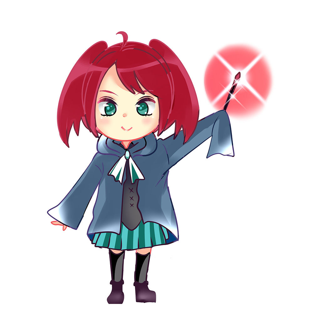 魔法使い学生女の子イラスト
