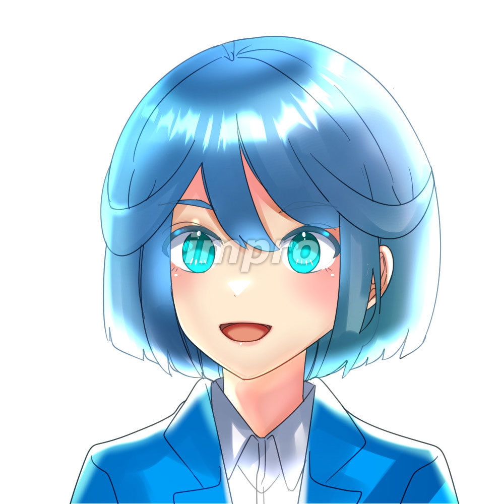 青髪の男の子アイコン 無料 有料 ゲーム素材impro