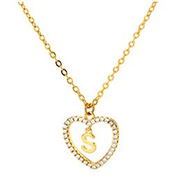 Thumbnail: Initials Heart Pendant Necklace For Women